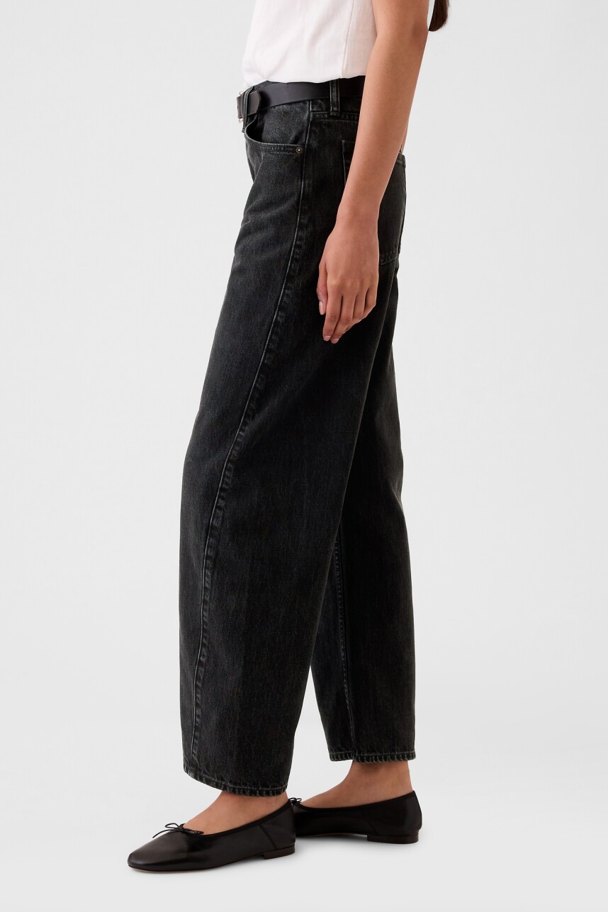 Jean Barrel Tiro Alto Mujer Black 013