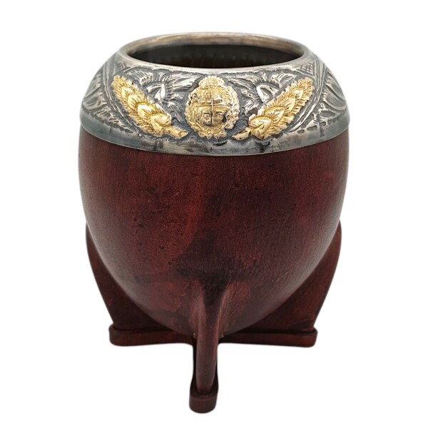 Mate torpedo Escudo Nacional linea Bresciani - Plata y oro - MTTO39 Marrónuniforme