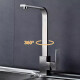 Monocomando alta para mesada de cocina diseño minimalista NEGRO MATE