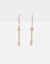 Aros Colgantes Largos Strass Aros Largos Con Cubic - Dorado