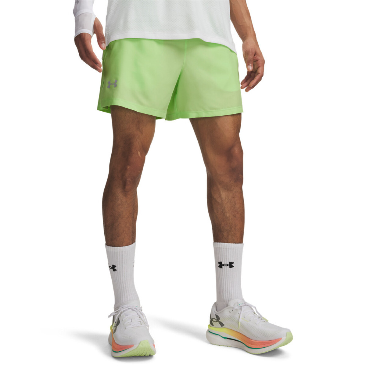 UA LAUNCH 5'' SHORTS-YLW - GRN-712 