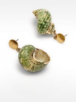 Pendientes Con Conchas verde