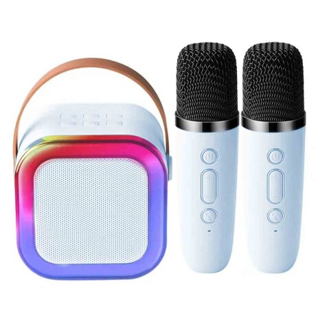 Set Micrófono X2+parlante Karaoke Diversión Infantil Celeste