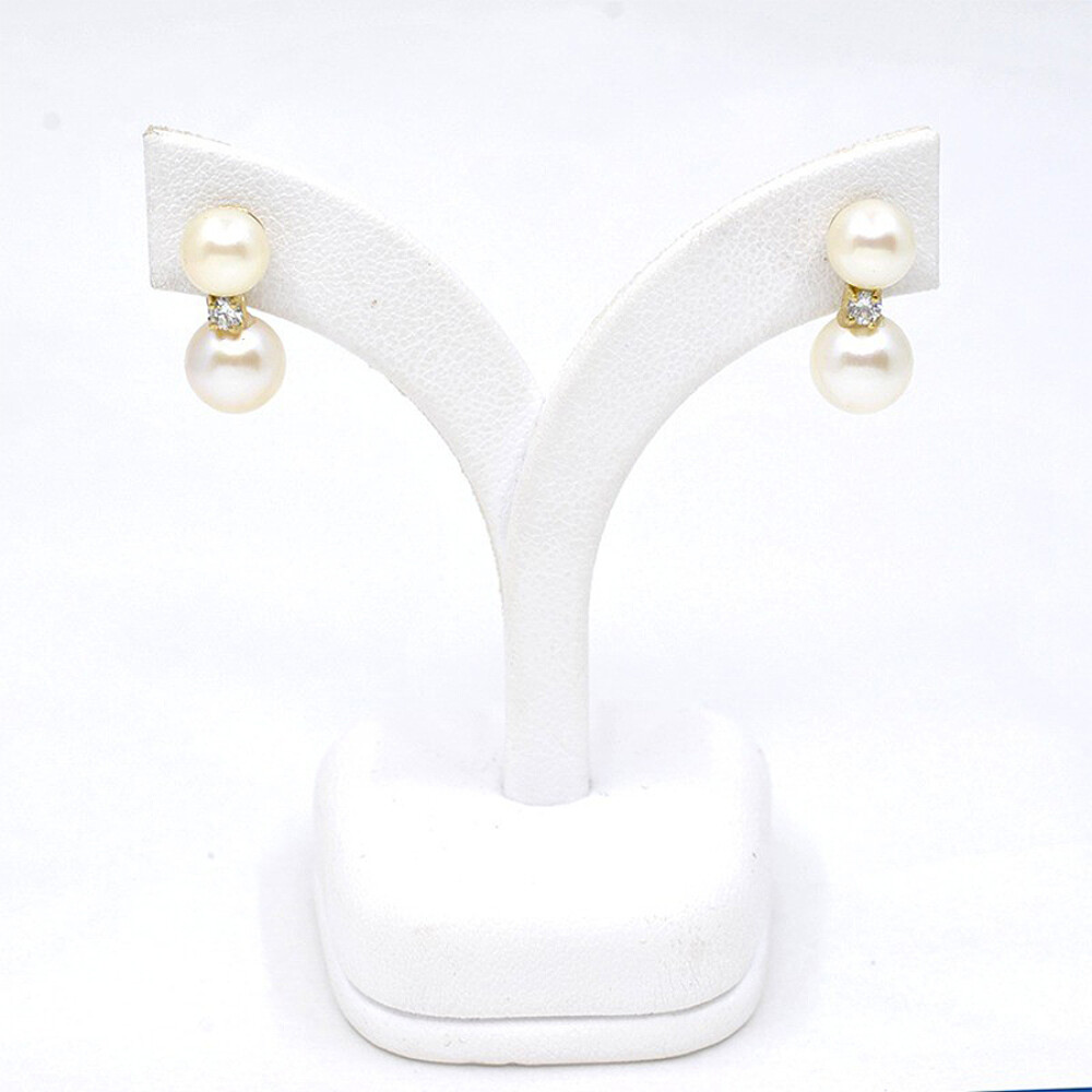 Caravanas En Oro 18K, Perlas Y Zirconias Caravanas En Oro 18K, Perlas Y Zirconias