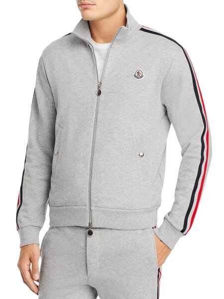 Moncler -Campera de algodón con bolsillos Gris