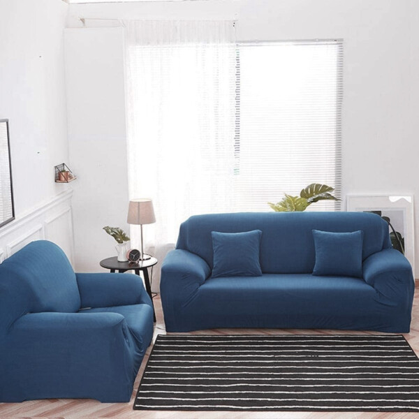 Cubre Sofa Elastico Elastizado Funda 1 Cuerpo Plaza Variante Color Azul Marino