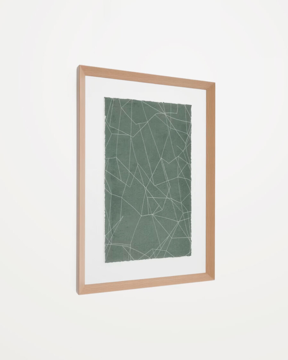 Cuadro abstracto Durkan de papel reciclado verde 100 x 70 cm 