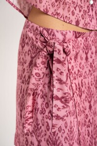 Skort Estampado Lurex Rosa