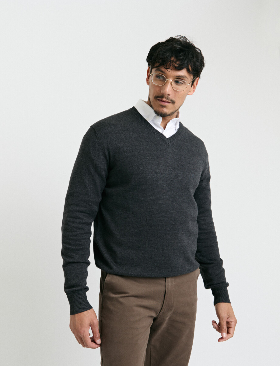 470985 SWEATER HARRINGTON LABEL Gris Oscuro