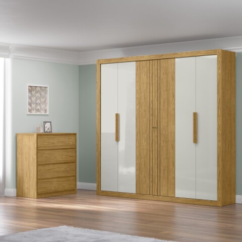 Juego de Dormitorio Ropero Montecarlo 6 Puertas Comoda Carla 4 Cajones - Marrocos Juego de Dormitorio Ropero Montecarlo 6 Puertas Comoda Carla 4 Cajones - Marrocos