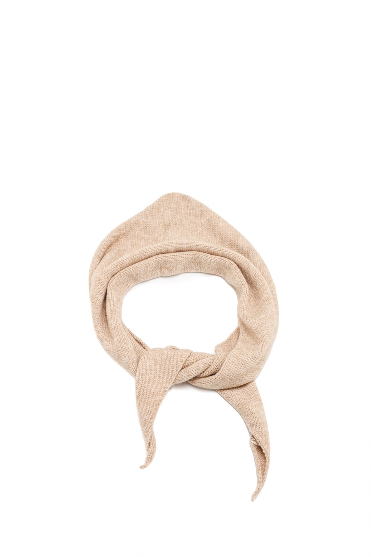 Bufanda Triangular Tejida Beige