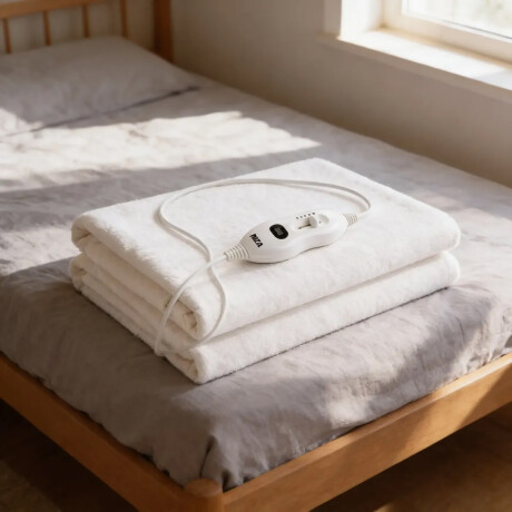 Set X2 Calienta Cama 1 Plaza 150*80 Cm 3 Intensidades Blanco