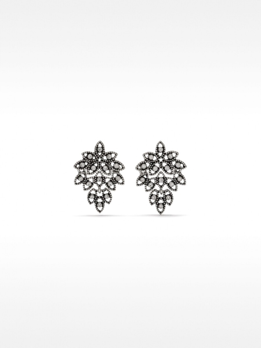 Pendientes Medianos Brillantes plateado