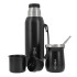 Set Termo de Acero Inoxidable Doble Capa y Doble Pico de 1 litro Color Negro + Mate + Bombilla Set Termo de Acero Inoxidable Doble Capa y Doble Pico de 1 litro Color Negro + Mate + Bombilla