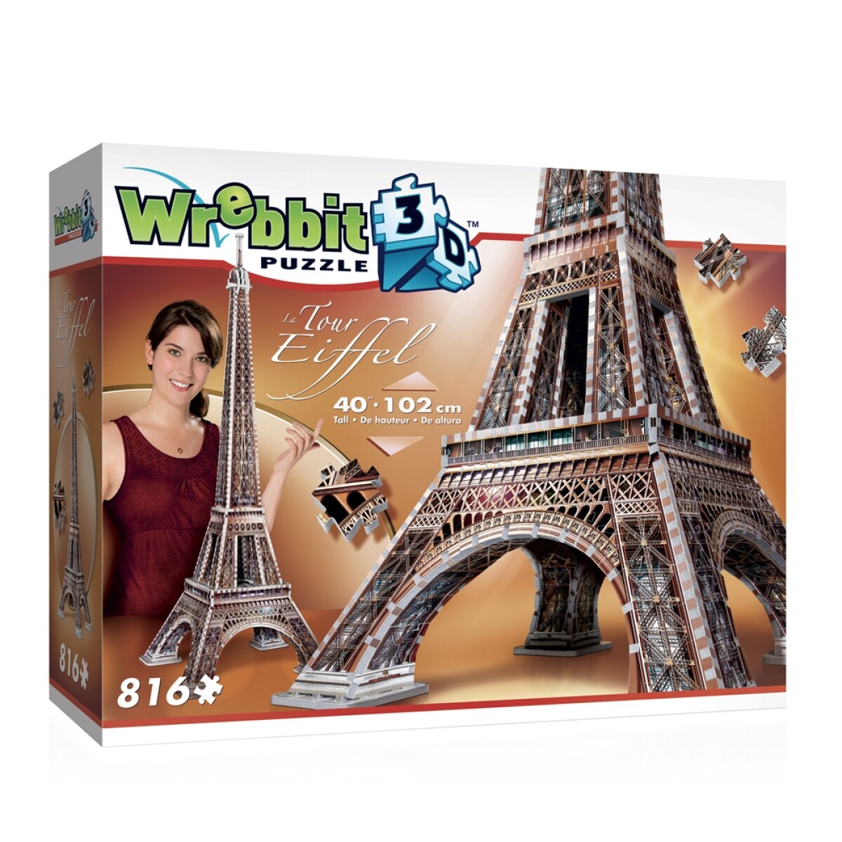 Puzzle 3D Maqueta de la Torre Eiffel en Paris 816 Piezas - Multicolor 