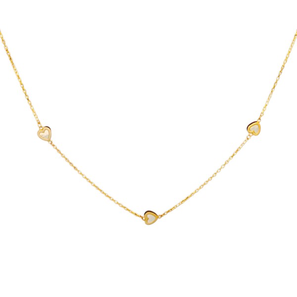 Conjunto Corazón-Oro bajo-Piedra Nácar-CJ8028 Conpiedra
