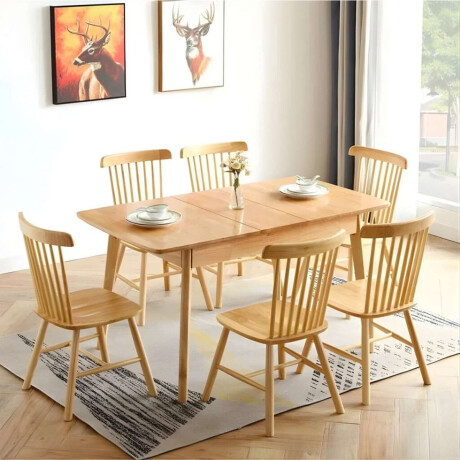 Mesa de comedor Extensible Madera maciza 90 a 120 cm Elan