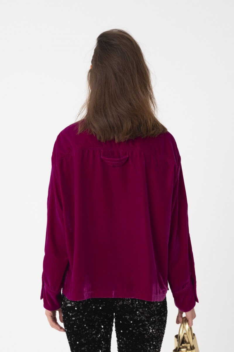 CAMISA CON BOLSILLOS DELANTERO Violeta
