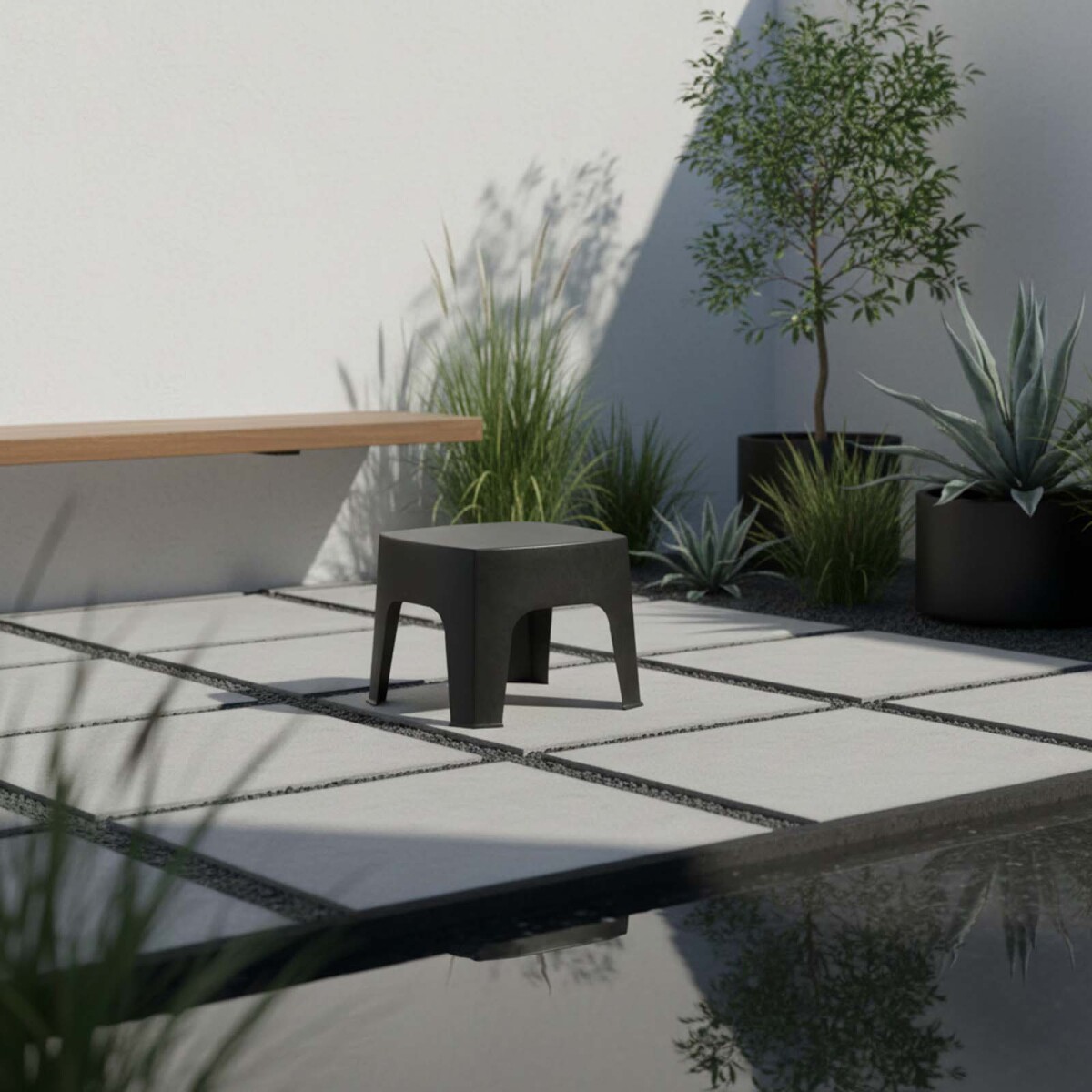 MESA RATONA EXTERIOR - POLIPROPILENO NEGRO SKARPO 