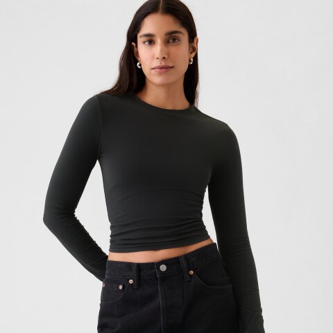 LS CLOSEKNIT CREW - 23 1/2 BLACK