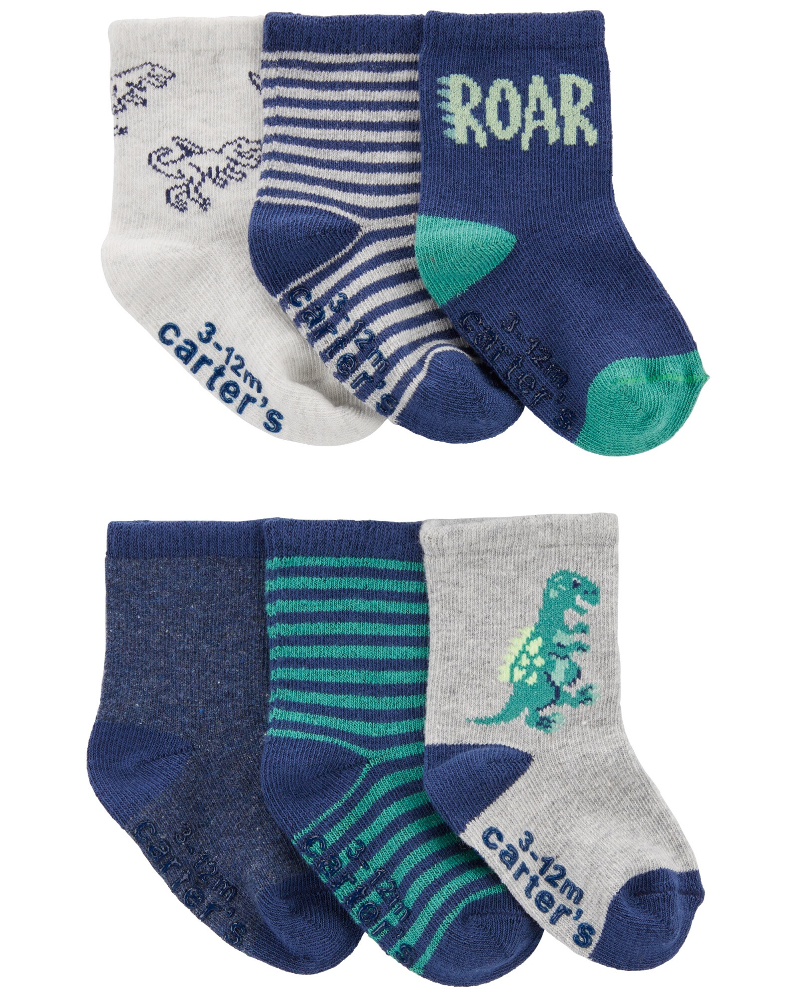 Pack seis pares de medias de algodón, diseño dino Pack seis pares de medias de algodón, diseño dino