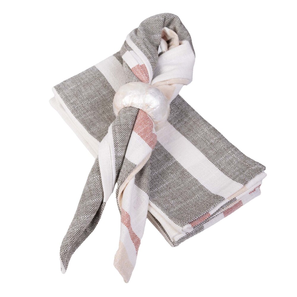 SET 2 SERVILLETAS GREVENA LINO-Y-ALGODON GRIS 45*45, GRIS/CRUDO GRIS CRUDO