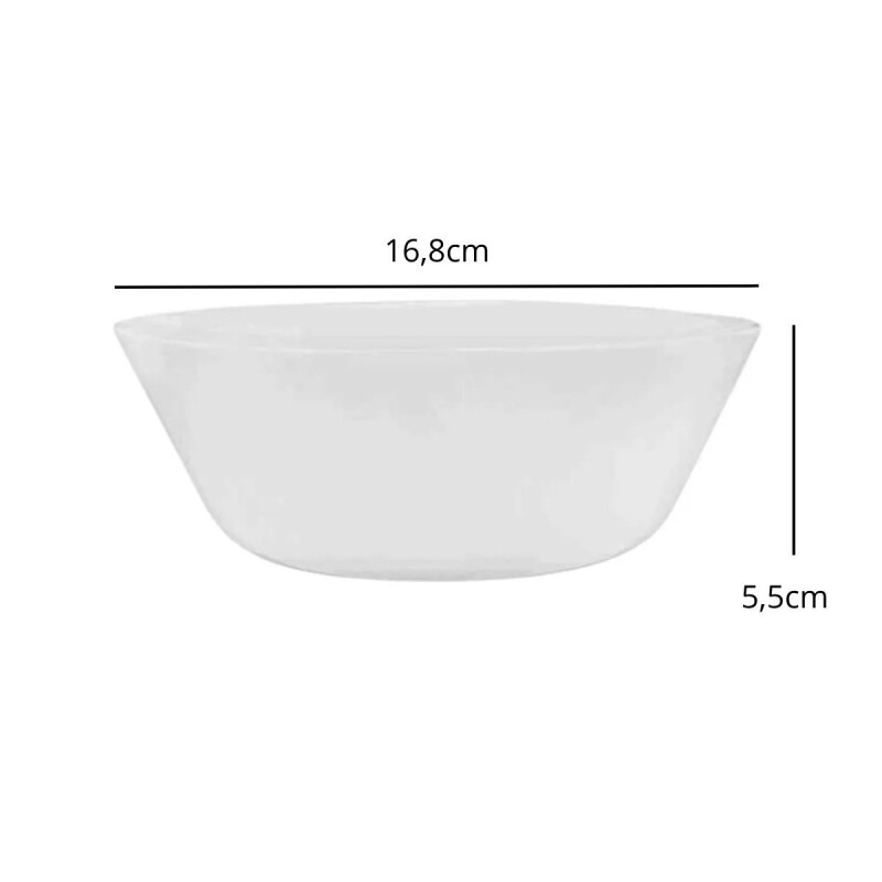 Set x6 bowl semi cuadrado 350ml Opalina BLANCO