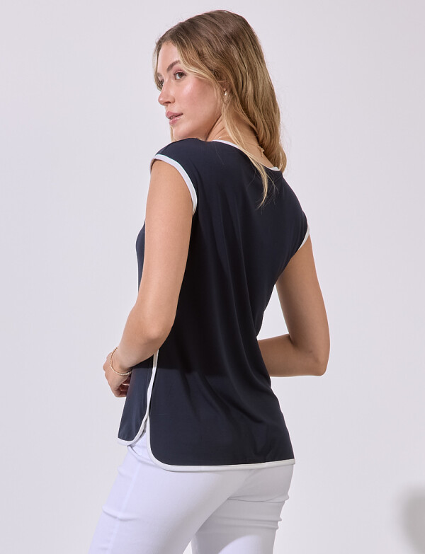 Blusa Zips AZUL/BLANCO