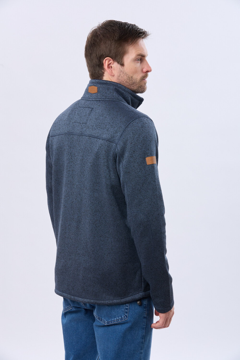 CAMPERA TEXTURADA CON INTERIOR EN POLAR Azul