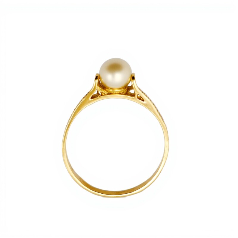 Anillo Solitario-Oro bajo-Perla-AN8171 conperla