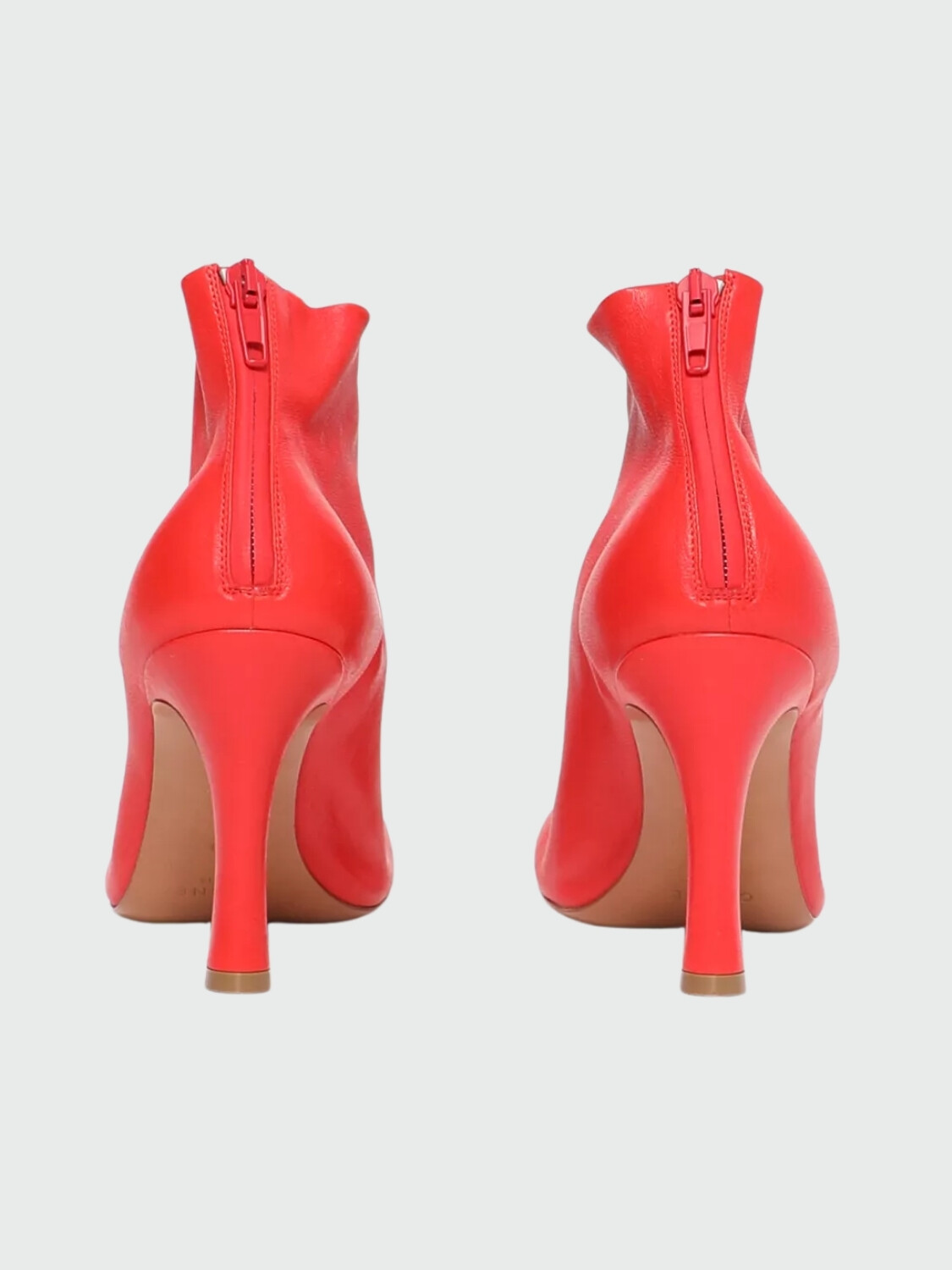 Celine- Botines de cuero con punta redondeada Terracota