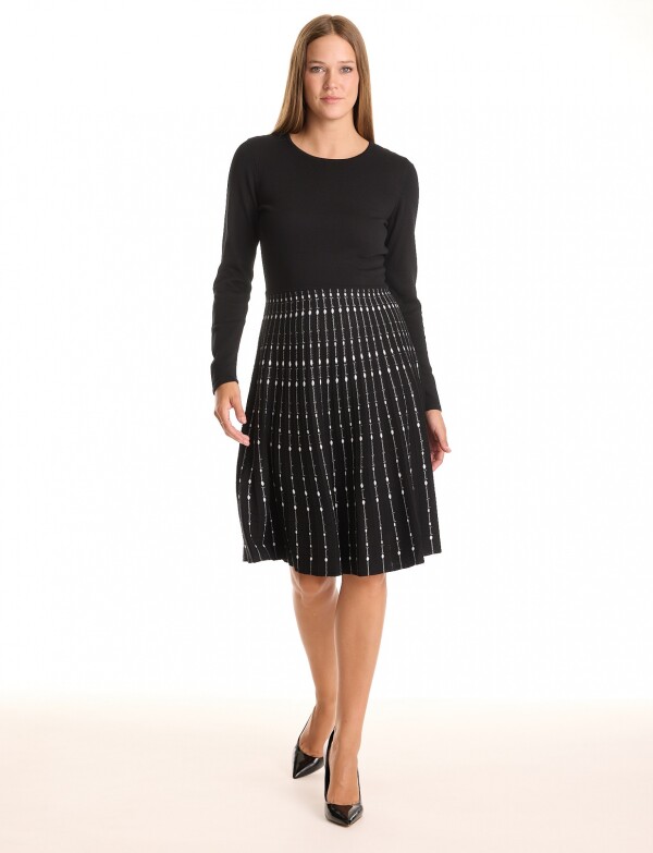 Vestido Tejido NEGRO/BLANCO