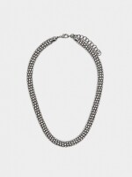 Collar Tubular De Cristales plateado