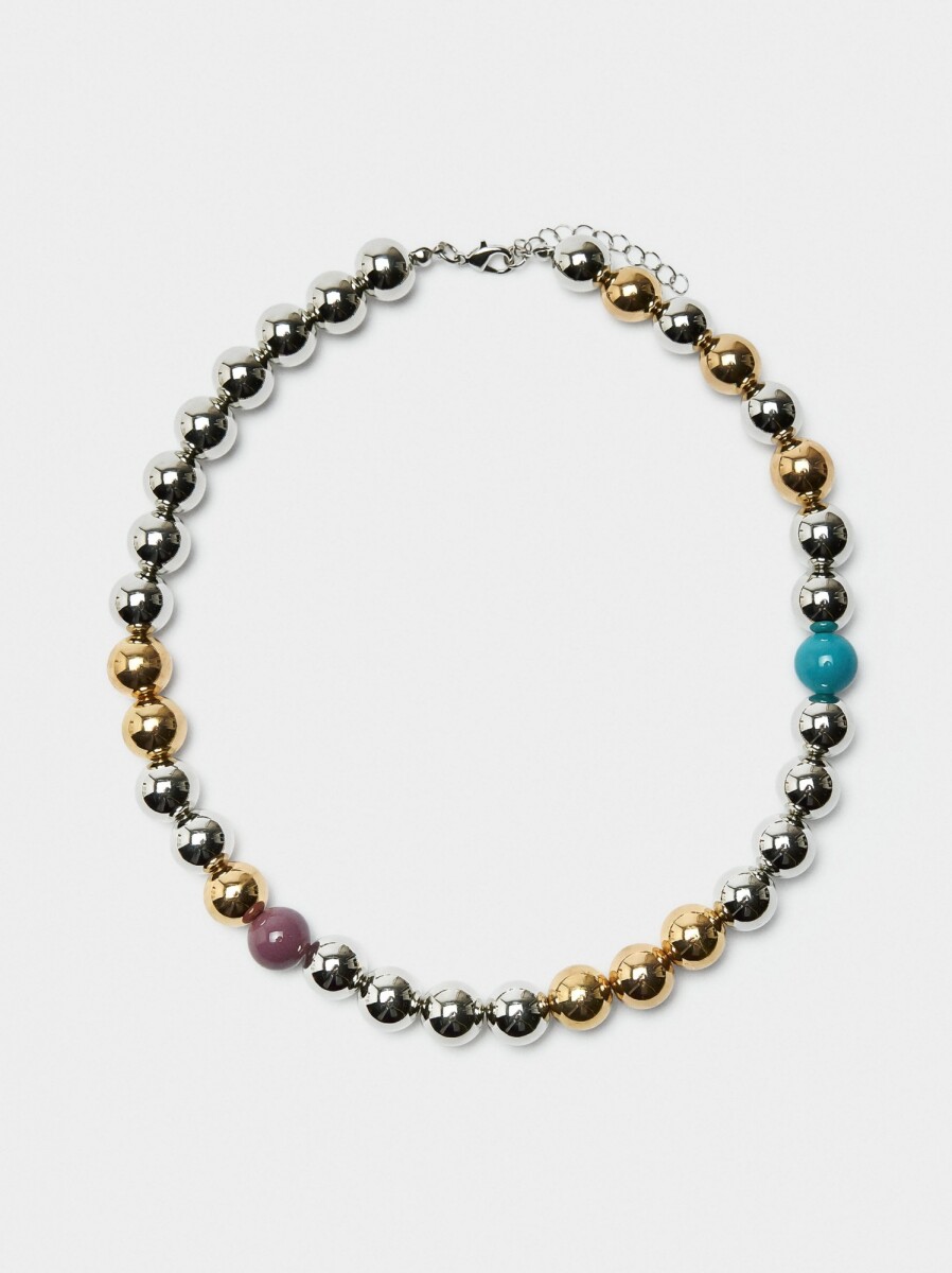 Collar Corto Con Abalorios - multicolor 