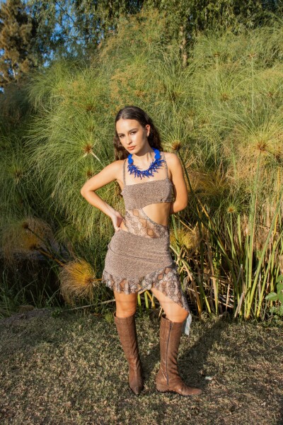 Vestido Oblique MARRON