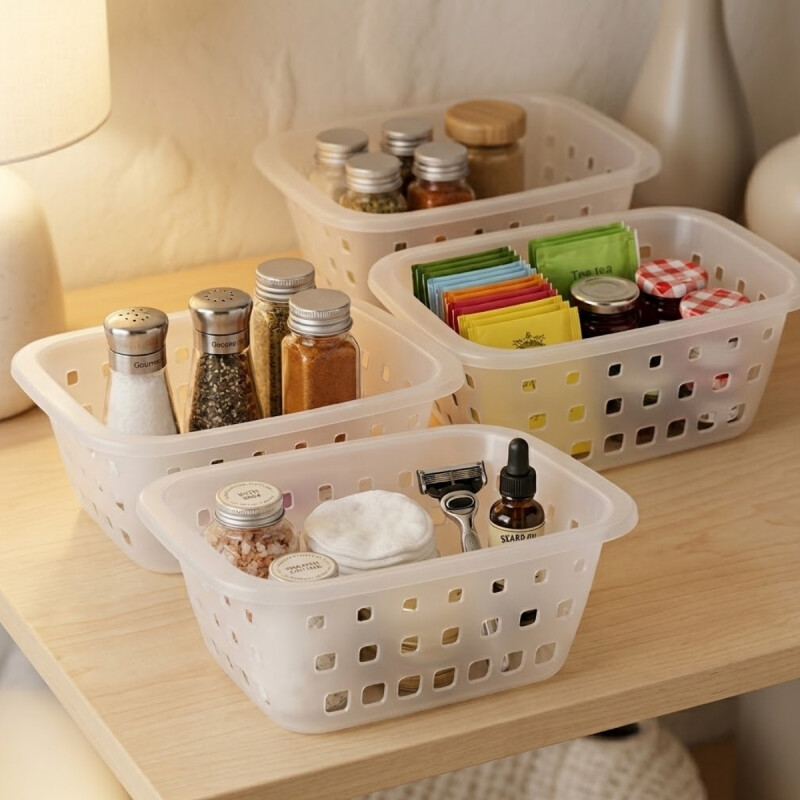 Set x4 Cesto pequeño 1,4 lts TRANSPARENTE