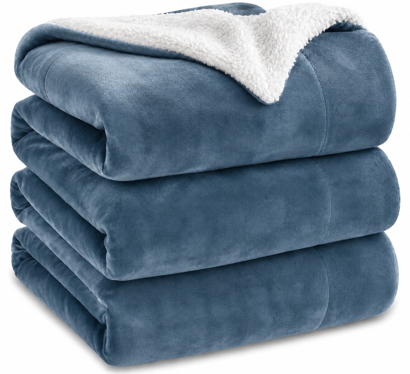 Frazada Manta Polar con Corderito 2 Plazas 200x230cm - Azul 