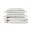 Acolchado Queen 290x250 Finezza 400 hilos - Pilar Blanco y Gris