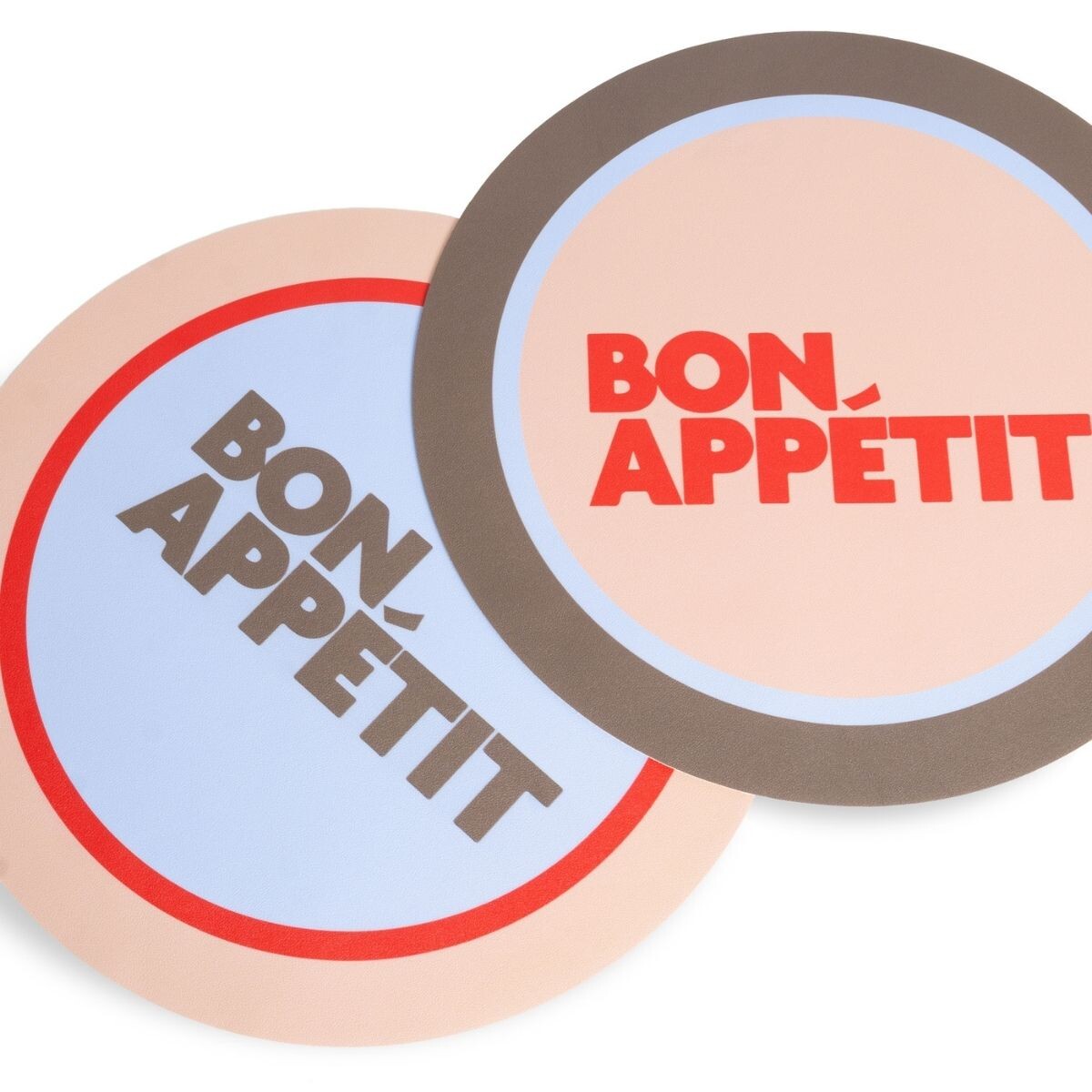 Set x2 manteles individuales circulares de PVC Bon Appetit 