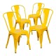 Pack 4 Sillas Tolix Lumax Varios Colores Amarillo