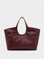 Bolso Shopper Liso Con Bolsa burdeos