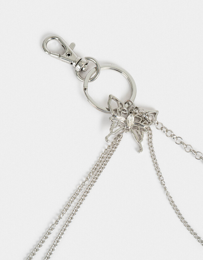 Llavero Metal Llavero Y Bag Charm Cadena - Plateado
