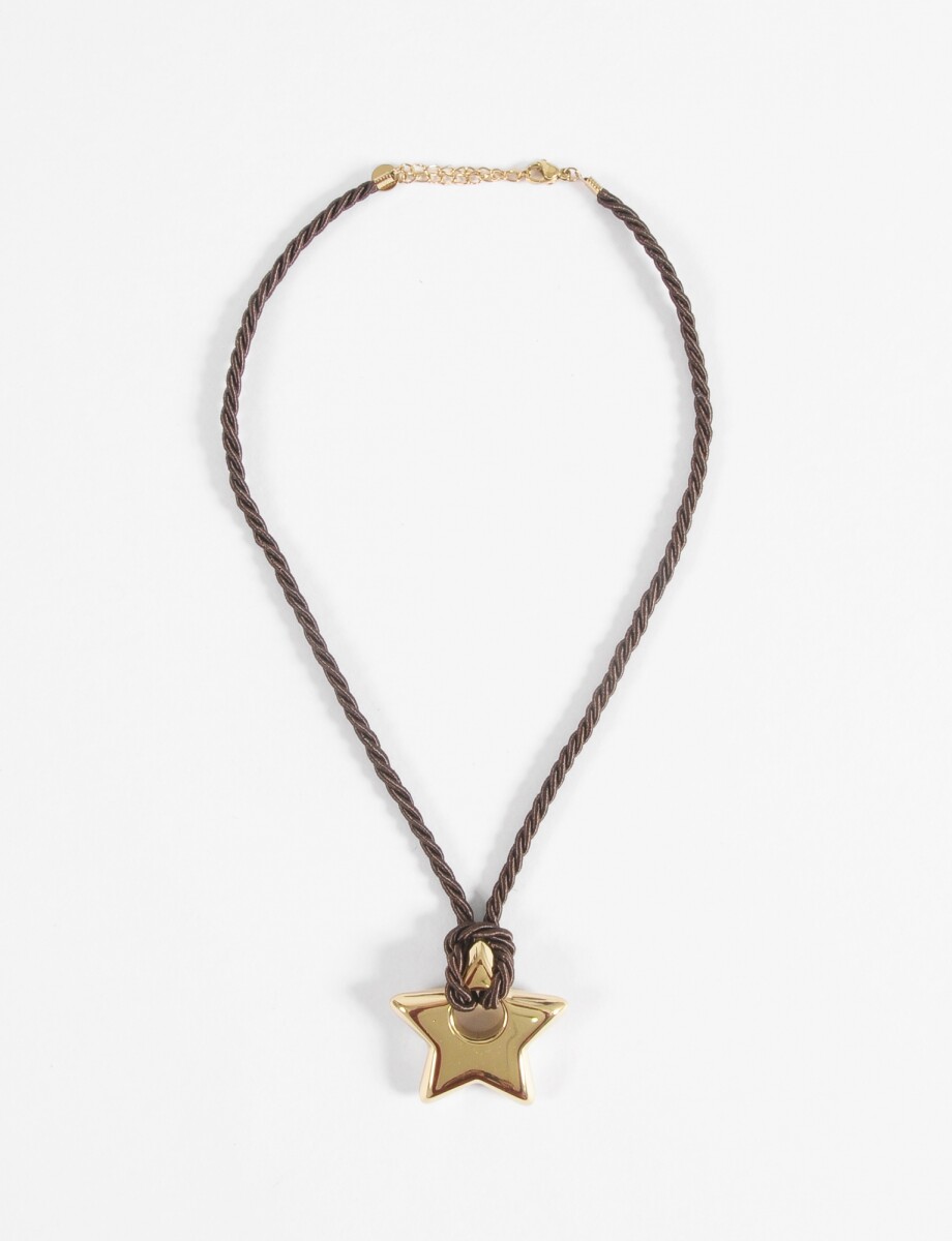 Collar cordón dije estrella acero - dorado 
