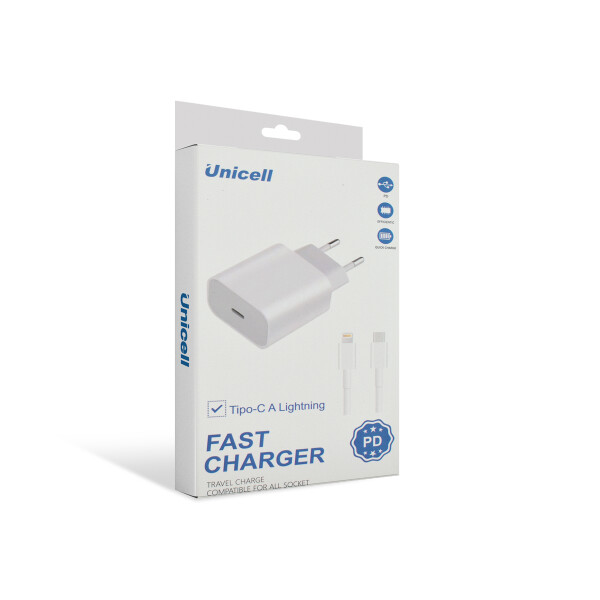 Cargador de pared Unicell con cable lightning Cargador De Pared Unicell Con Cable Lightning