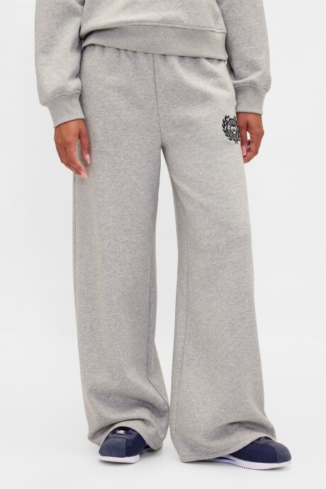 Pantalón Deportivo Baggy Wide Leg Mujer Heather Grey