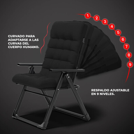 Silla Cama Reclinable Para Escritorio + Posa Pies Negro