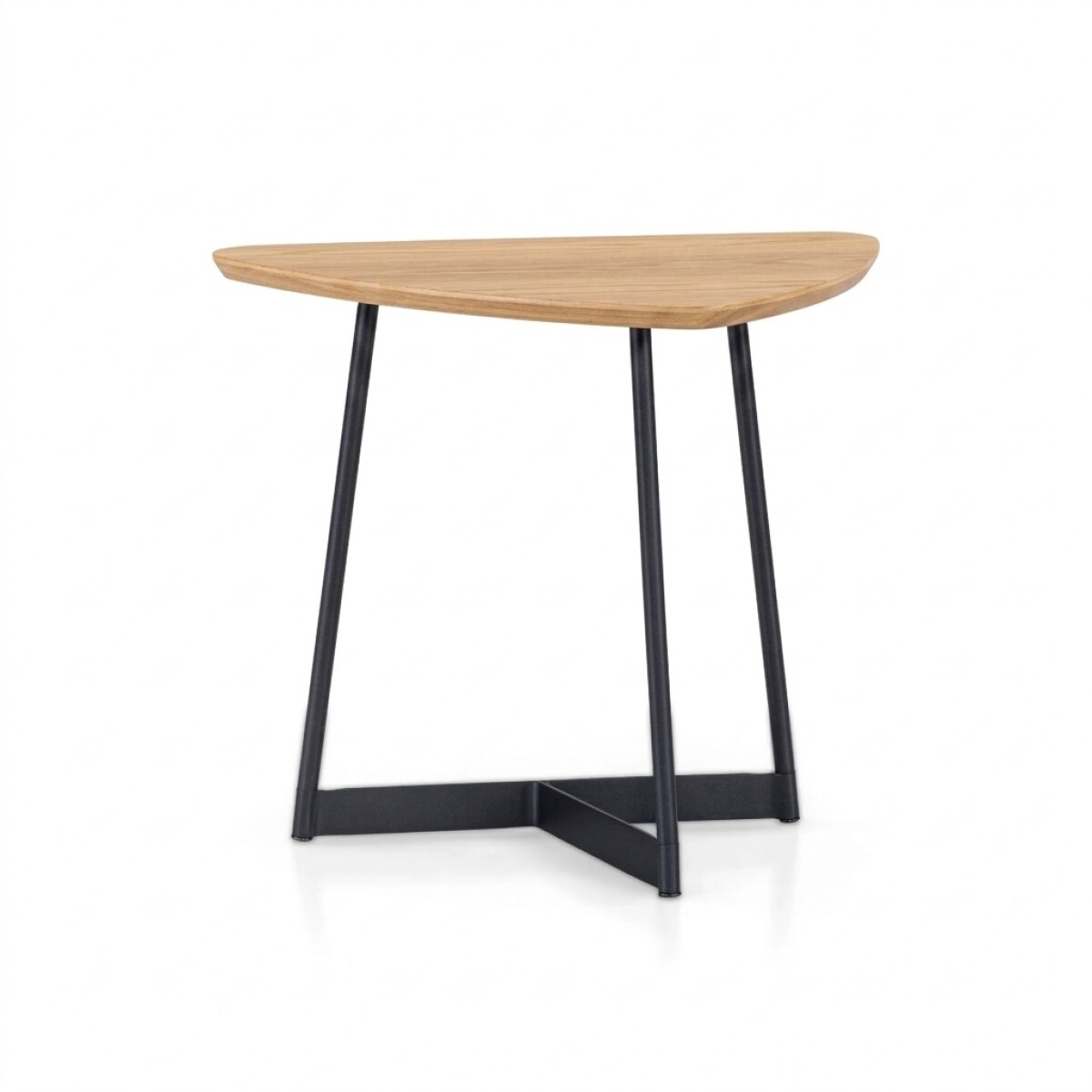 MESA LATERAL TRIANGULAR - MADERA CLARA - PATAS GRAFITO 