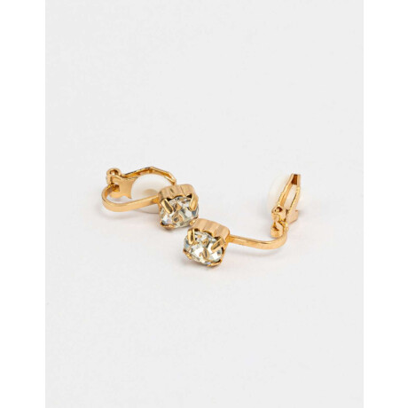 Aros Clips Con Strass Dorado