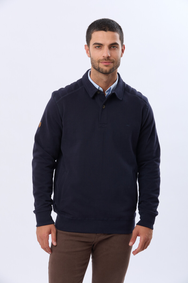 BUZO POLO DE FELPA - Azul 