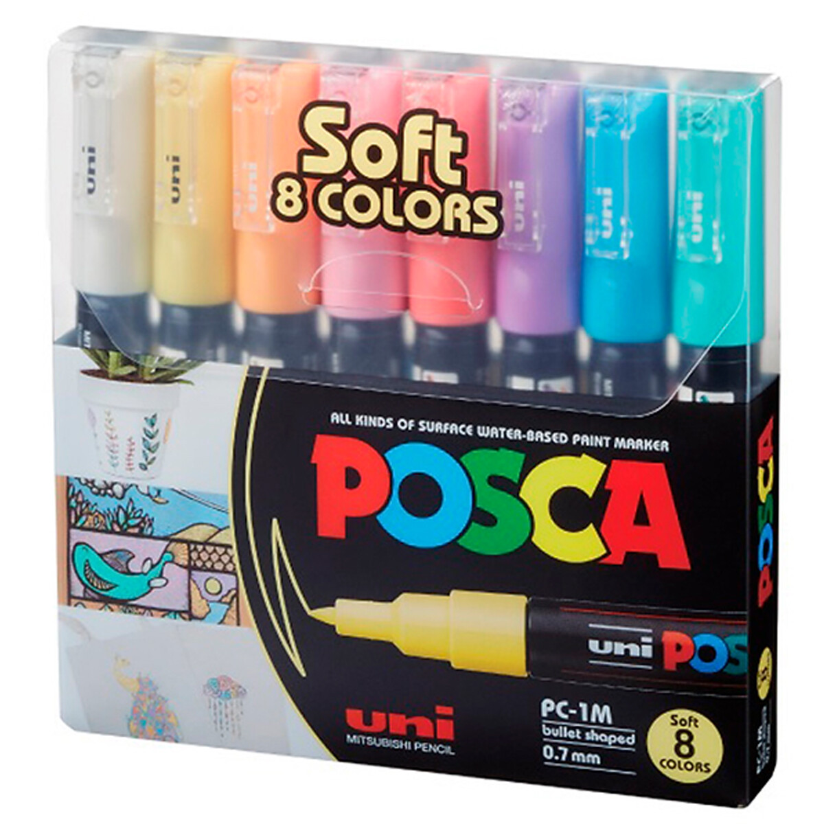 Marcadores Uni Posca Pastel 2.5mm x8 Colores 